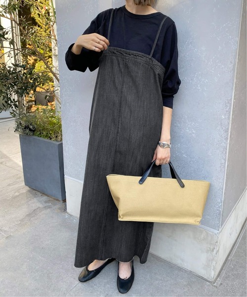 SLOBE IENA（スローブイエナ）の「《WEB限定/追加》LEDENIM ナローフレアデニムジャンパースカート（ワンピース・レディース・ブラック・38/36）」の6枚目の写真