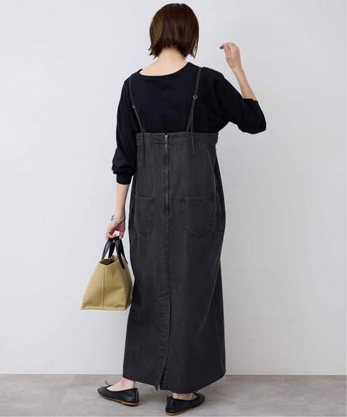 SLOBE IENA（スローブイエナ）の「《WEB限定/追加》LEDENIM ナローフレアデニムジャンパースカート（ワンピース・レディース・ブラック・38/36）」の13枚目の写真