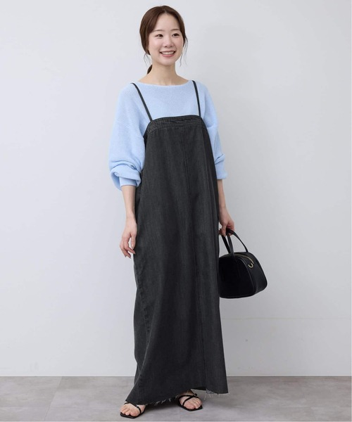 SLOBE IENA（スローブイエナ）の「《WEB限定/追加》LEDENIM ナローフレアデニムジャンパースカート（ワンピース・レディース・ブラック・38/36）」の16枚目の写真
