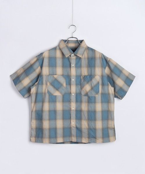 WESTSEA（ウエストシー）の「リサイクルファイバー オンブレチェック 半袖シャツ オーバーサイズ（シャツ/ブラウス・メンズ・ブルー/ブラウン/ブラック・M/L）」の19枚目の写真