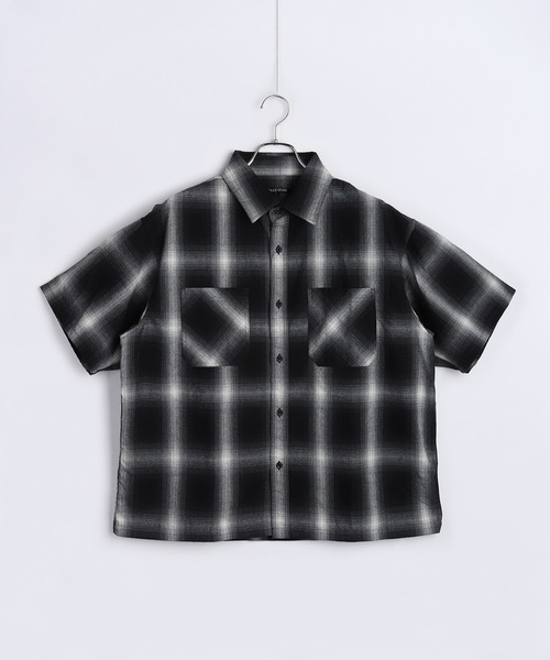 WESTSEA（ウエストシー）の「リサイクルファイバー オンブレチェック 半袖シャツ オーバーサイズ（シャツ/ブラウス・メンズ・ブルー/ブラウン/ブラック・M/L）」の13枚目の写真