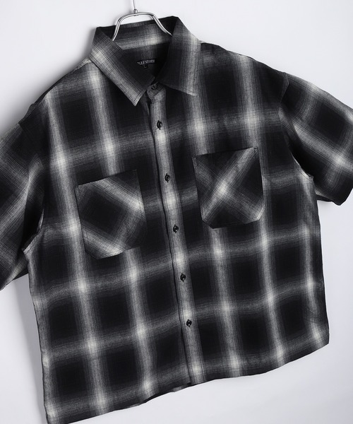WESTSEA（ウエストシー）の「リサイクルファイバー オンブレチェック 半袖シャツ オーバーサイズ（シャツ/ブラウス・メンズ・ブルー/ブラウン/ブラック・M/L）」の15枚目の写真