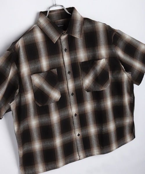 WESTSEA（ウエストシー）の「リサイクルファイバー オンブレチェック 半袖シャツ オーバーサイズ（シャツ/ブラウス・メンズ・ブルー/ブラウン/ブラック・M/L）」の18枚目の写真