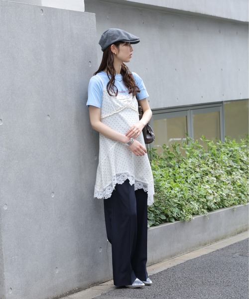 FREE'S MART（フリーズマート）の「◆【Ｓｍａｒｔ　Ｅａｓｙ】ワンタックワイドパンツ（スラックス・レディース・ブラック/ピンク/ベージュ/ネイビー/グレー・X-SMALL/XX-SMALL/LARGE/MEDIUM/SMALL）」の7枚目の写真