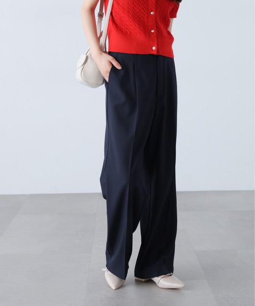 FREE'S MART（フリーズマート）の「◆【Ｓｍａｒｔ　Ｅａｓｙ】ワンタックワイドパンツ（スラックス・レディース・ブラック/ピンク/ベージュ/ネイビー/グレー・X-SMALL/XX-SMALL/LARGE/MEDIUM/SMALL）」の10枚目の写真