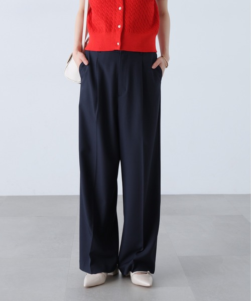 FREE'S MART（フリーズマート）の「◆【Ｓｍａｒｔ　Ｅａｓｙ】ワンタックワイドパンツ（スラックス・レディース・ブラック/ピンク/ベージュ/ネイビー/グレー・X-SMALL/XX-SMALL/LARGE/MEDIUM/SMALL）」の11枚目の写真