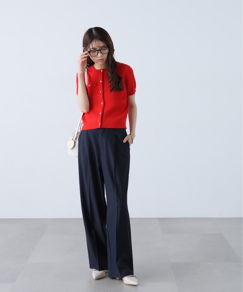 FREE'S MART（フリーズマート）の「◆【Ｓｍａｒｔ　Ｅａｓｙ】ワンタックワイドパンツ（スラックス・レディース・ブラック/ピンク/ベージュ/ネイビー/グレー・X-SMALL/XX-SMALL/LARGE/MEDIUM/SMALL）」の12枚目の写真