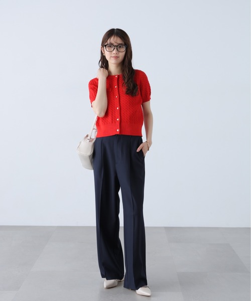 FREE'S MART（フリーズマート）の「◆【Ｓｍａｒｔ　Ｅａｓｙ】ワンタックワイドパンツ（スラックス・レディース・ブラック/ピンク/ベージュ/ネイビー/グレー・X-SMALL/XX-SMALL/LARGE/MEDIUM/SMALL）」の13枚目の写真