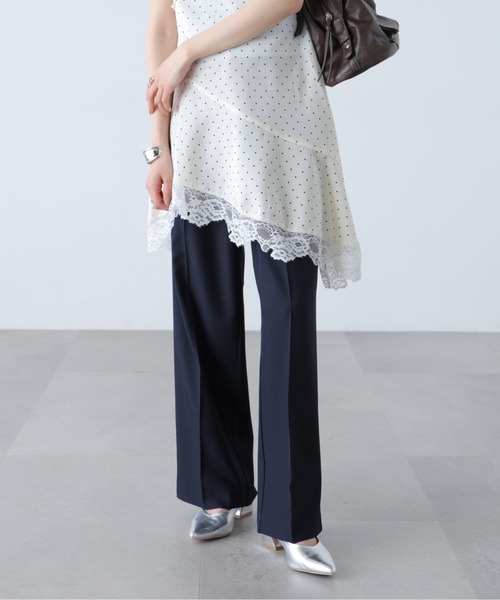 FREE'S MART（フリーズマート）の「◆【Ｓｍａｒｔ　Ｅａｓｙ】ワンタックワイドパンツ（スラックス・レディース・ブラック/ピンク/ベージュ/ネイビー/グレー・X-SMALL/XX-SMALL/LARGE/MEDIUM/SMALL）」の15枚目の写真