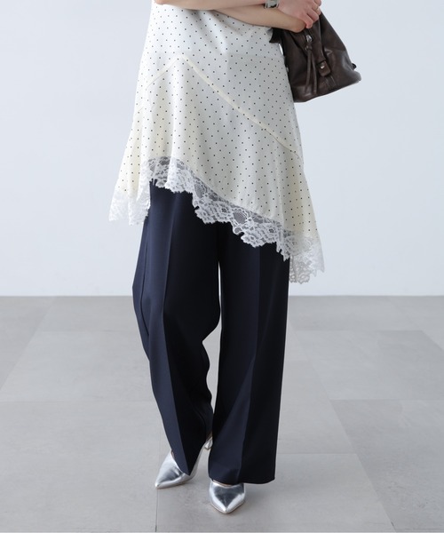 FREE'S MART（フリーズマート）の「◆【Ｓｍａｒｔ　Ｅａｓｙ】ワンタックワイドパンツ（スラックス・レディース・ブラック/ピンク/ベージュ/ネイビー/グレー・X-SMALL/XX-SMALL/LARGE/MEDIUM/SMALL）」の16枚目の写真