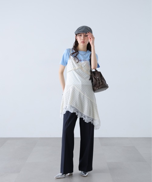 FREE'S MART（フリーズマート）の「◆【Ｓｍａｒｔ　Ｅａｓｙ】ワンタックワイドパンツ（スラックス・レディース・ブラック/ピンク/ベージュ/ネイビー/グレー・X-SMALL/XX-SMALL/LARGE/MEDIUM/SMALL）」の6枚目の写真