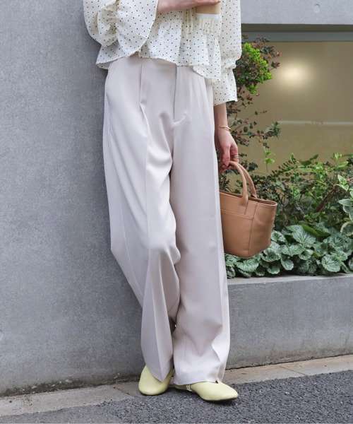 FREE'S MART（フリーズマート）の「◆【Ｓｍａｒｔ　Ｅａｓｙ】ワンタックワイドパンツ（スラックス・レディース・ブラック/ピンク/ベージュ/ネイビー/グレー・X-SMALL/XX-SMALL/LARGE/MEDIUM/SMALL）」の21枚目の写真