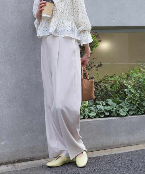 FREE'S MART（フリーズマート）の「◆【Ｓｍａｒｔ　Ｅａｓｙ】ワンタックワイドパンツ（スラックス・レディース・ブラック/ピンク/ベージュ/ネイビー/グレー・X-SMALL/XX-SMALL/LARGE/MEDIUM/SMALL）」の22枚目の写真