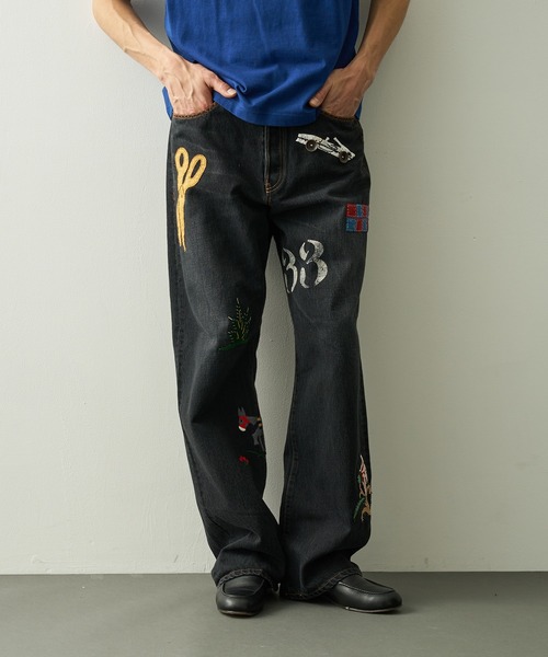 KHOKI/コッキ】Hand-Embroidered Denim Pants（デニムパンツ）｜KHOKI