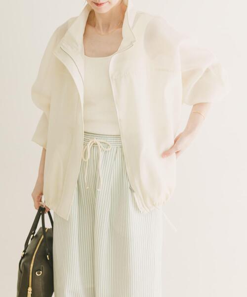 ITEMS URBANRESEARCH（アイテムズ アーバンリサーチ）の「シアースタンドブルゾン（ブルゾン・レディース・ホワイト系その他/グレー/ブルー・FREE）」の2枚目の写真