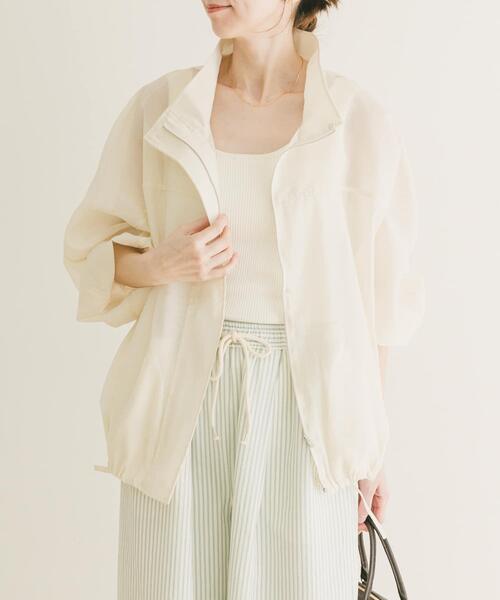 ITEMS URBANRESEARCH（アイテムズ アーバンリサーチ）の「シアースタンドブルゾン（ブルゾン・レディース・ホワイト系その他/グレー/ブルー・FREE）」の4枚目の写真