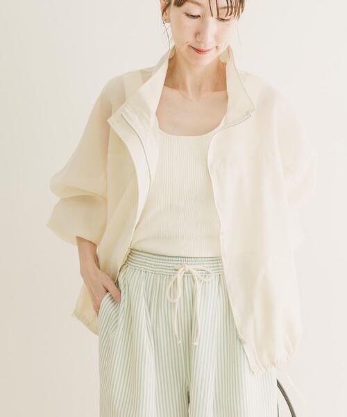 ITEMS URBANRESEARCH（アイテムズ アーバンリサーチ）の「シアースタンドブルゾン（ブルゾン・レディース・ホワイト系その他/グレー/ブルー・FREE）」の6枚目の写真