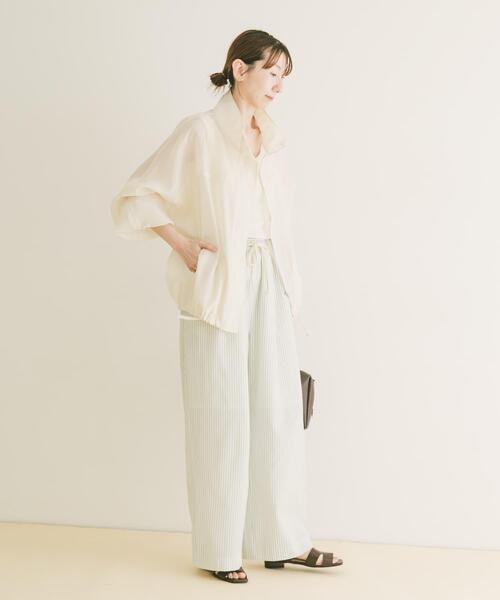 ITEMS URBANRESEARCH（アイテムズ アーバンリサーチ）の「シアースタンドブルゾン（ブルゾン・レディース・ホワイト系その他/グレー/ブルー・FREE）」の9枚目の写真