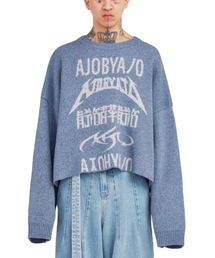 AJOBYAJO（アジョバイアジョ）の「[PBA] Total Logo Cropped Sweater [SKY BLUE]（ニット/セーター）」