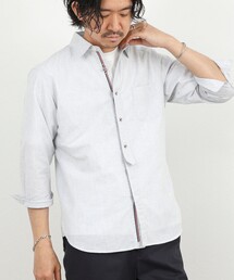 NOLLEY’S | 綿麻パラシュートボタン7分袖シャツ 26SS(シャツ/ブラウス)