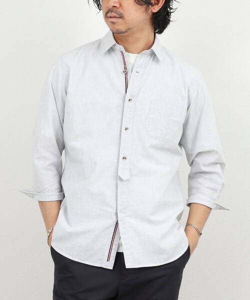 NOLLEY’S（ノーリーズ）の「綿麻 パラシュートボタン7分袖シャツ 26SS（シャツ/ブラウス・メンズ・ネイビー/オフホワイト/ピンク/ライトブルー・S/M/L/XL）」の20枚目の写真