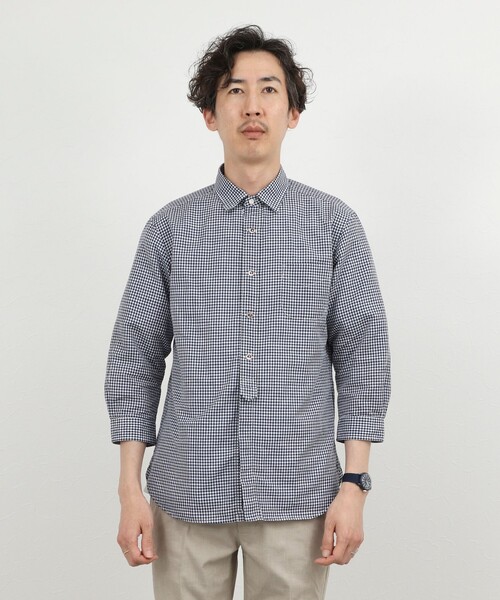NOLLEY’S（ノーリーズ）の「綿麻 パラシュートボタン7分袖シャツ 26SS（シャツ/ブラウス・メンズ・ネイビー/オフホワイト/ピンク/ライトブルー・S/M/L/XL）」の10枚目の写真