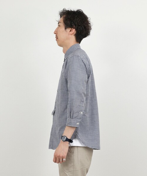 NOLLEY’S（ノーリーズ）の「綿麻 パラシュートボタン7分袖シャツ 26SS（シャツ/ブラウス・メンズ・ネイビー/オフホワイト/ピンク/ライトブルー・S/M/L/XL）」の11枚目の写真