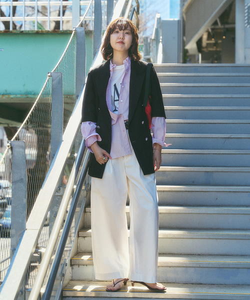 FRAMeWORK（フレームワーク）の「COUTURE D`ADAM/クチュールドアダム　別注ハーフスリーブDIXIE JK DOUBLE(ブラック)（その他アウター・レディース・ブラック・FREE）」の2枚目の写真