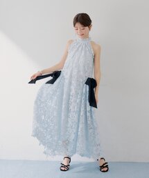 【SALON by Chico】リボン取り外しレースティアードアメスリワンピース