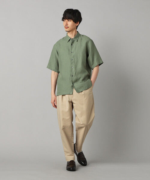 COMME CA MEN（コムサメン）の「〔LIBECO 〕リネンブロード 半袖レギュラーカラーシャツ（シャツ/ブラウス・メンズ・サックスブルー/オリーブ・M/S/L）」の7枚目の写真