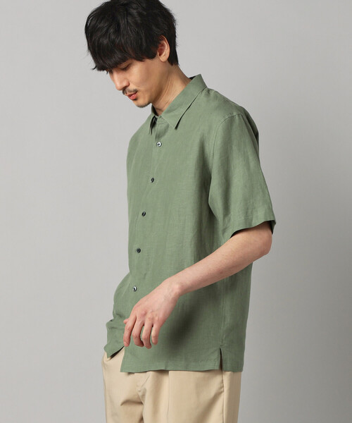 COMME CA MEN（コムサメン）の「〔LIBECO 〕リネンブロード 半袖レギュラーカラーシャツ（シャツ/ブラウス・メンズ・サックスブルー/オリーブ・M/S/L）」の8枚目の写真