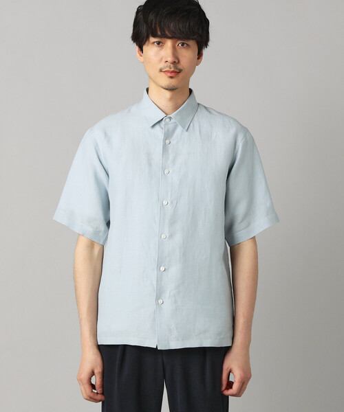COMME CA MEN（コムサメン）の「〔LIBECO 〕リネンブロード 半袖レギュラーカラーシャツ（シャツ/ブラウス・メンズ・サックスブルー/オリーブ・M/S/L）」の9枚目の写真