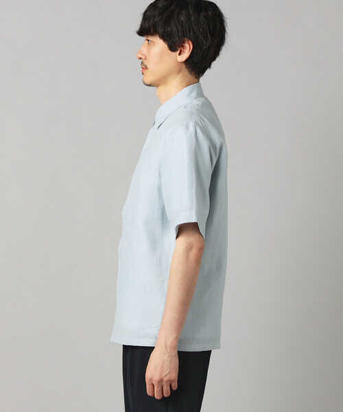 COMME CA MEN（コムサメン）の「〔LIBECO 〕リネンブロード 半袖レギュラーカラーシャツ（シャツ/ブラウス・メンズ・サックスブルー/オリーブ・M/S/L）」の10枚目の写真
