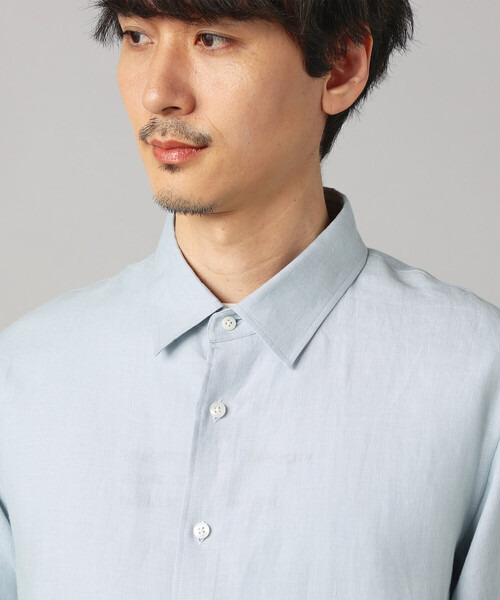 COMME CA MEN（コムサメン）の「〔LIBECO 〕リネンブロード 半袖レギュラーカラーシャツ（シャツ/ブラウス・メンズ・サックスブルー/オリーブ・M/S/L）」の12枚目の写真