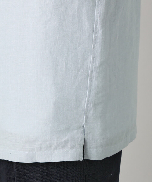 COMME CA MEN（コムサメン）の「〔LIBECO 〕リネンブロード 半袖レギュラーカラーシャツ（シャツ/ブラウス・メンズ・サックスブルー/オリーブ・M/S/L）」の14枚目の写真