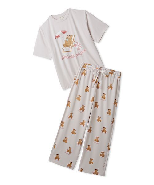 ONLINE限定】【接触冷感】サマーベア柄ワンポイントTシャツ&ロング