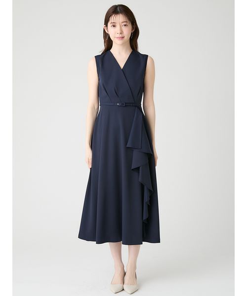CELFORD(セルフォード)の「【洗える】カシュクールラッフルワンピース(ワンピース・レディース・イエロー/ネイビー/ドット・36/38)」の16枚目の写真