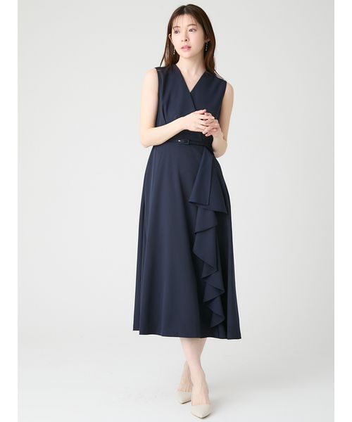 CELFORD(セルフォード)の「【洗える】カシュクールラッフルワンピース(ワンピース・レディース・イエロー/ネイビー/ドット・36/38)」の15枚目の写真