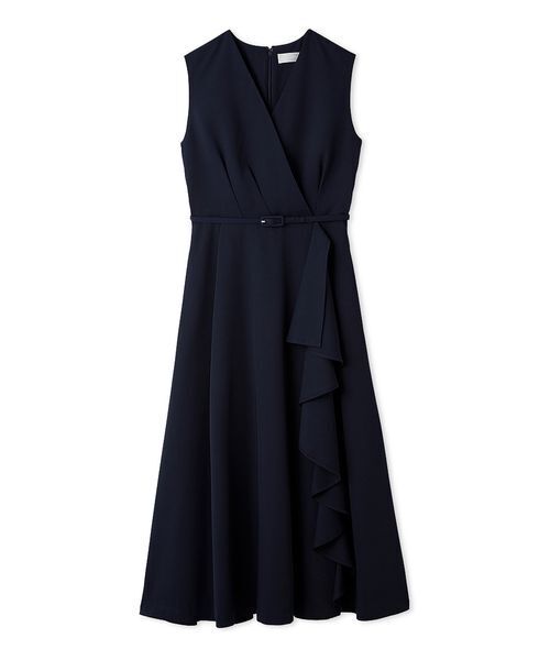 CELFORD(セルフォード)の「【洗える】カシュクールラッフルワンピース(ワンピース・レディース・イエロー/ネイビー/ドット・36/38)」の5枚目の写真