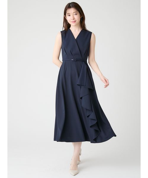 CELFORD(セルフォード)の「【洗える】カシュクールラッフルワンピース(ワンピース・レディース・イエロー/ネイビー/ドット・36/38)」の13枚目の写真