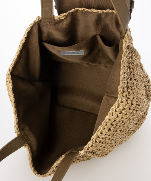 cache cache（カシュ カシュ）の「カシュカシュ cachecache / フリルフラップスクエアトート カゴバッグ（かごバッグ・レディース・ブラウン/ブラック・FREE）」の7枚目の写真