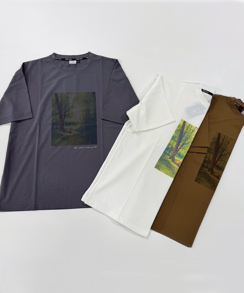T-MAC OUTING(ティーマック アウティング)の「接触冷感 冷感ポンチ フォトプリント 半袖Tシャツ(Tシャツ/カットソー・メンズ・ホワイト/チャコール/ブラウン・M/LL/L)」の10枚目の写真