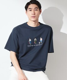 刺繍×ロゴ 鹿の子 半袖Tシャツ 【洗濯機OK】