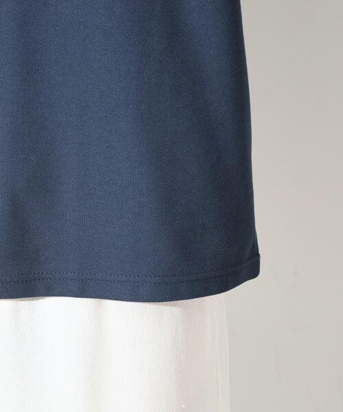 THE SHOP TK （ザ ショップ ティーケー ）の「刺繍×ロゴ 鹿の子 半袖Tシャツ 【洗濯機OK】（Tシャツ/カットソー・メンズ・ネイビー/オフホワイト・03/02）」の7枚目の写真
