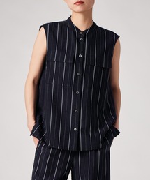 Paul Smith 　ポールスミス　モノトーン転写ノースリーブシャツ Paul Smith｜ポール・スミスのシャツ/ブラウス（ノーカラー）通販
