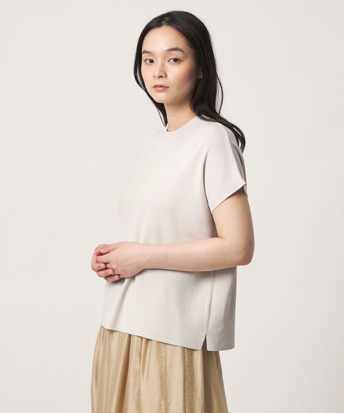 A DAY IN THE LIFE UNITED ARROWS（アデイインザライフユナイテッドアローズ）の「ハイネック フレンチスリーブニット ‐ウォッシャブル‐＜A DAY IN THE LIFE＞（ニット/セーター・レディース・ライム/レッド/ライトグレー/ナチュラル/ネイビー/その他1・FREE）」の2枚目の写真