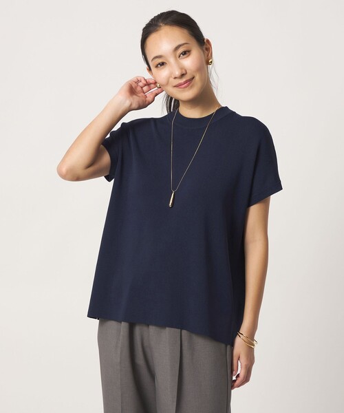 A DAY IN THE LIFE UNITED ARROWS（アデイインザライフユナイテッドアローズ）の「ハイネック フレンチスリーブニット ‐ウォッシャブル‐＜A DAY IN THE LIFE＞（ニット/セーター・レディース・ライム/レッド/ライトグレー/ナチュラル/ネイビー/その他1・FREE）」の4枚目の写真