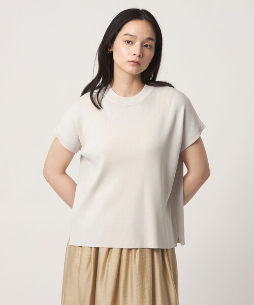 A DAY IN THE LIFE UNITED ARROWS（アデイインザライフユナイテッドアローズ）の「ハイネック フレンチスリーブニット ‐ウォッシャブル‐＜A DAY IN THE LIFE＞（ニット/セーター・レディース・ライム/レッド/ライトグレー/ナチュラル/ネイビー/その他1・FREE）」の7枚目の写真