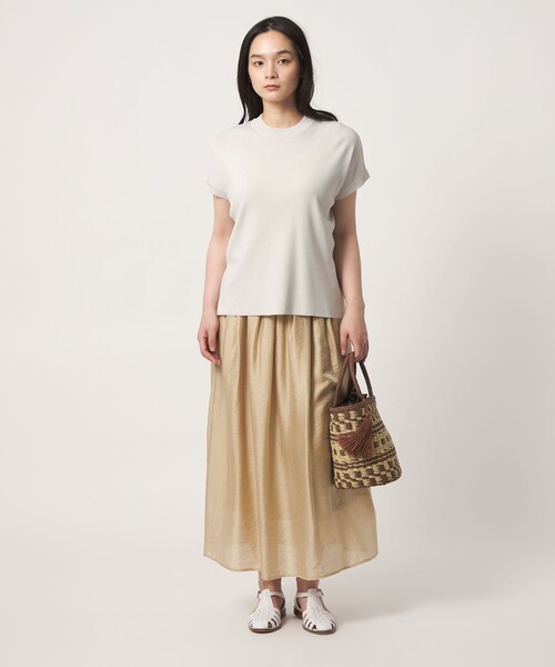 A DAY IN THE LIFE UNITED ARROWS（アデイインザライフユナイテッドアローズ）の「ハイネック フレンチスリーブニット ‐ウォッシャブル‐＜A DAY IN THE LIFE＞（ニット/セーター・レディース・ライム/レッド/ライトグレー/ナチュラル/ネイビー/その他1・FREE）」の8枚目の写真
