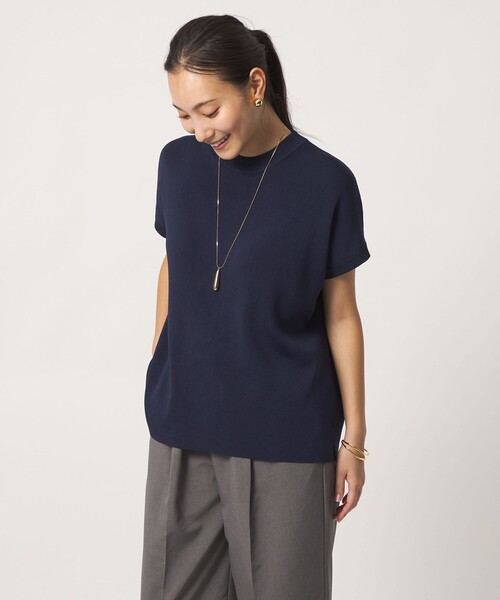 A DAY IN THE LIFE UNITED ARROWS（アデイインザライフユナイテッドアローズ）の「ハイネック フレンチスリーブニット ‐ウォッシャブル‐＜A DAY IN THE LIFE＞（ニット/セーター・レディース・ライム/レッド/ライトグレー/ナチュラル/ネイビー/その他1・FREE）」の9枚目の写真